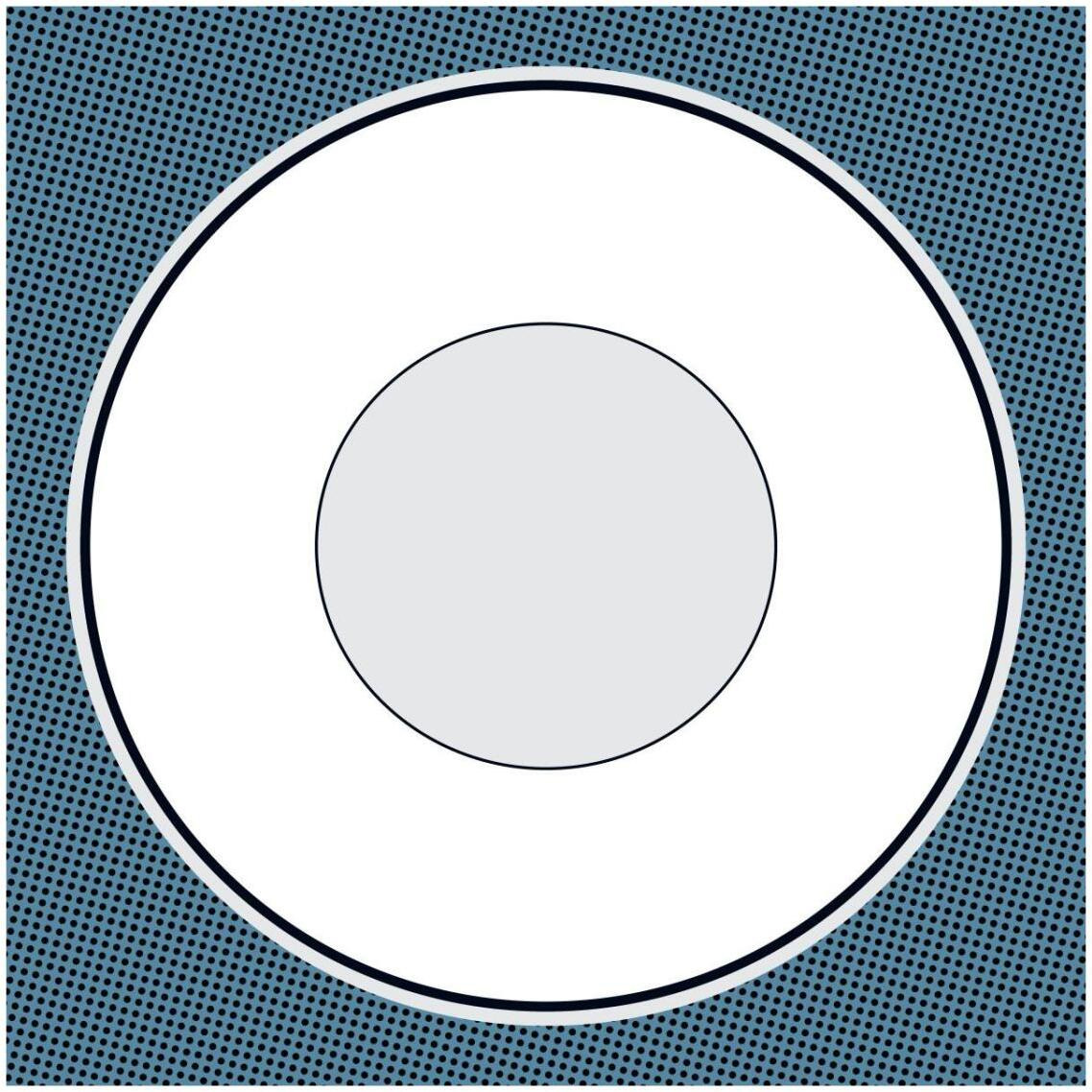 Mealtime White on Blue with Dots - Plate -Paper Art-32&quotx32"