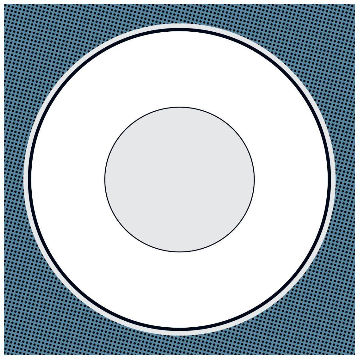 Mealtime White on Blue with Dots - Plate -Paper Art-42&quotx42"