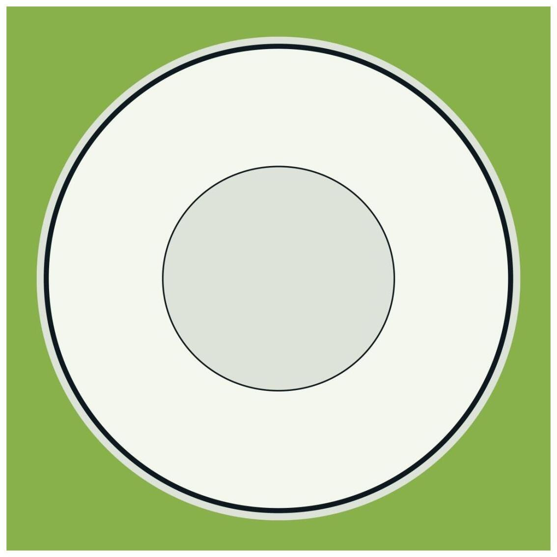 Mealtime White on Green - Plate -Paper Art-26&quotx26"