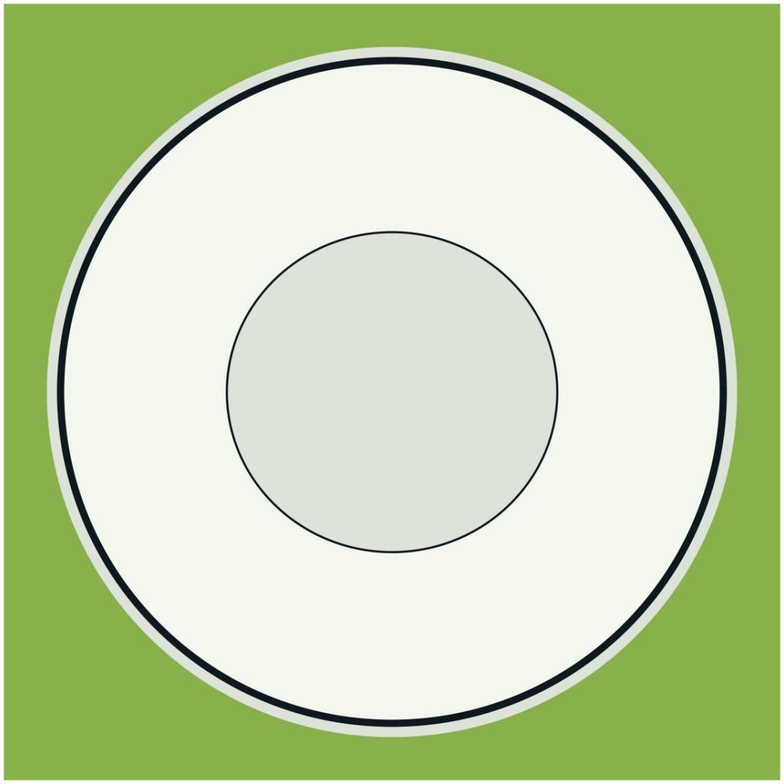 Mealtime White on Green - Plate -Paper Art-32&quotx32"