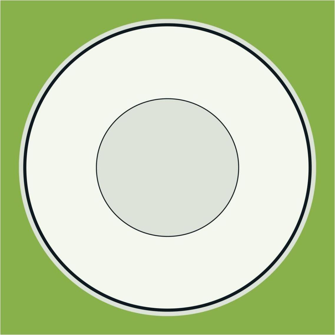 Mealtime White on Green - Plate -Paper Art-38&quotx38"