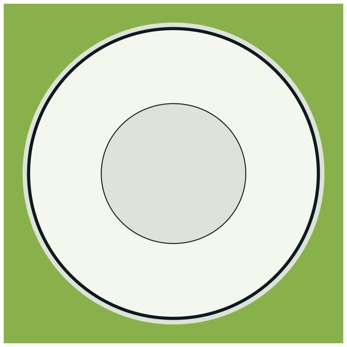 Mealtime White on Green - Plate -Paper Art-42&quotx42"