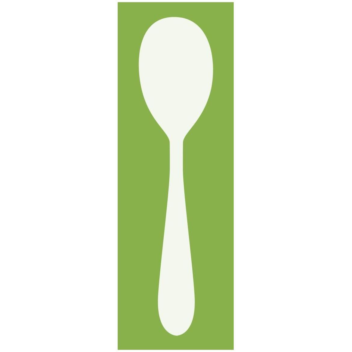 Mealtime White on Green - Spoon -Paper Art-20&quotx56"