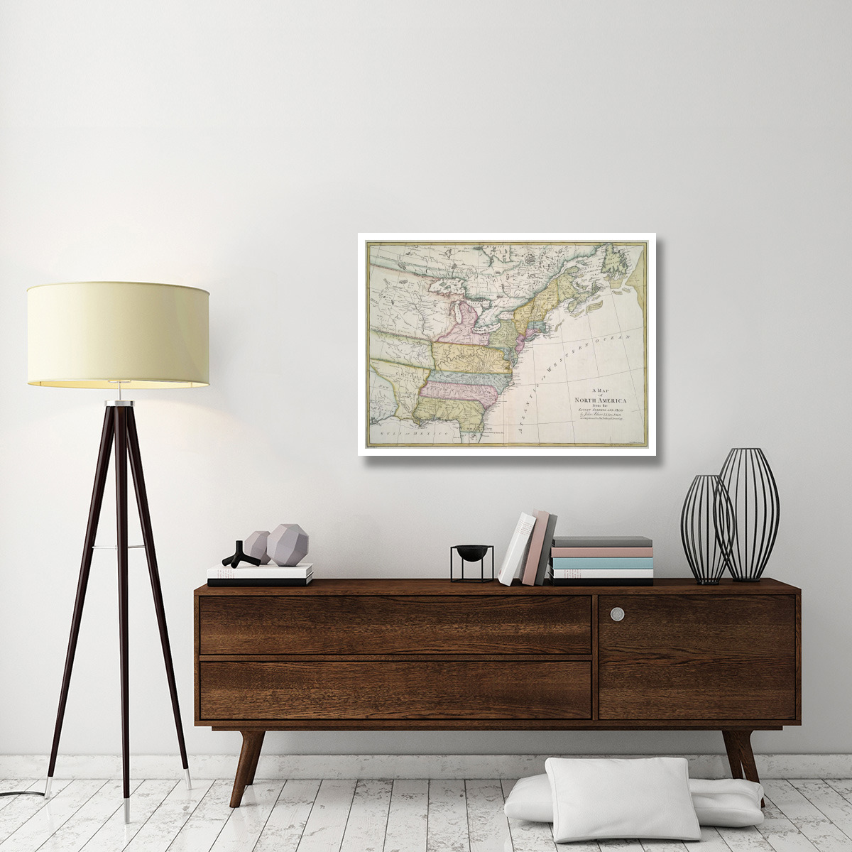 American Revolutionary Era Map, 1782 -Paper Art-42&quotx32"