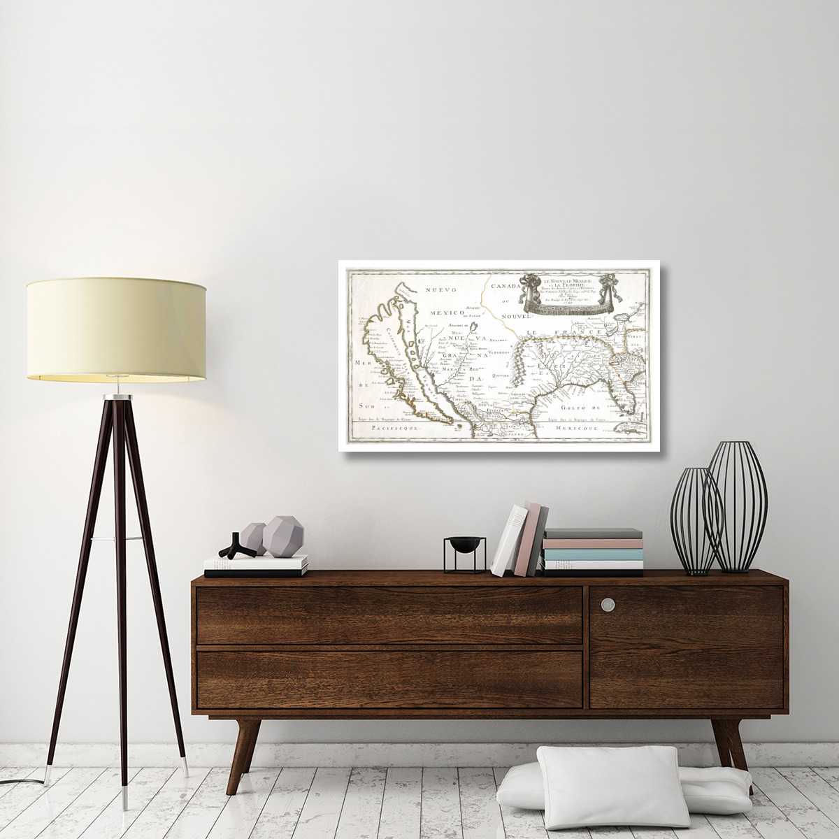 America with California Shown as an Island, 1656 -Paper Art-46&quotx27.52"