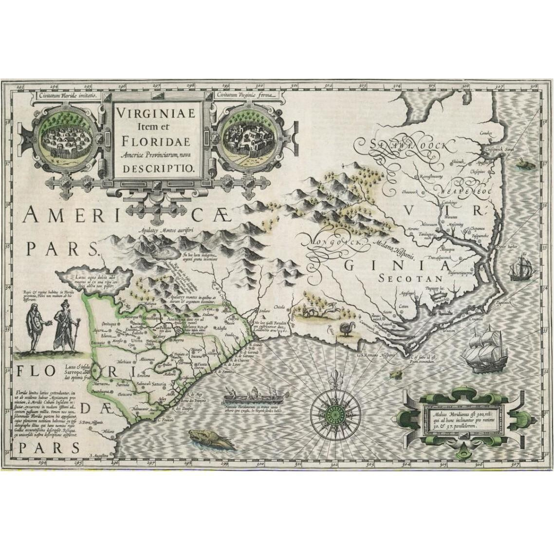 Virginia item et Floridae, 1613 -Paper Art-38&quotx27.56"