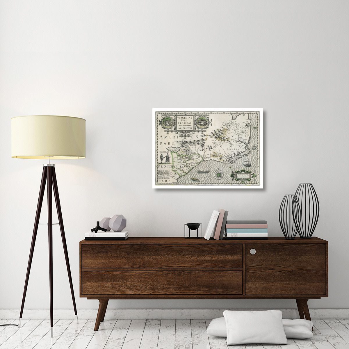 Virginia item et Floridae, 1613 -Paper Art-38&quotx27.56"