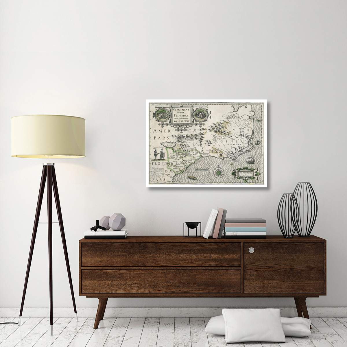 Virginia item et Floridae, 1613 -Paper Art-42&quotx30.4"