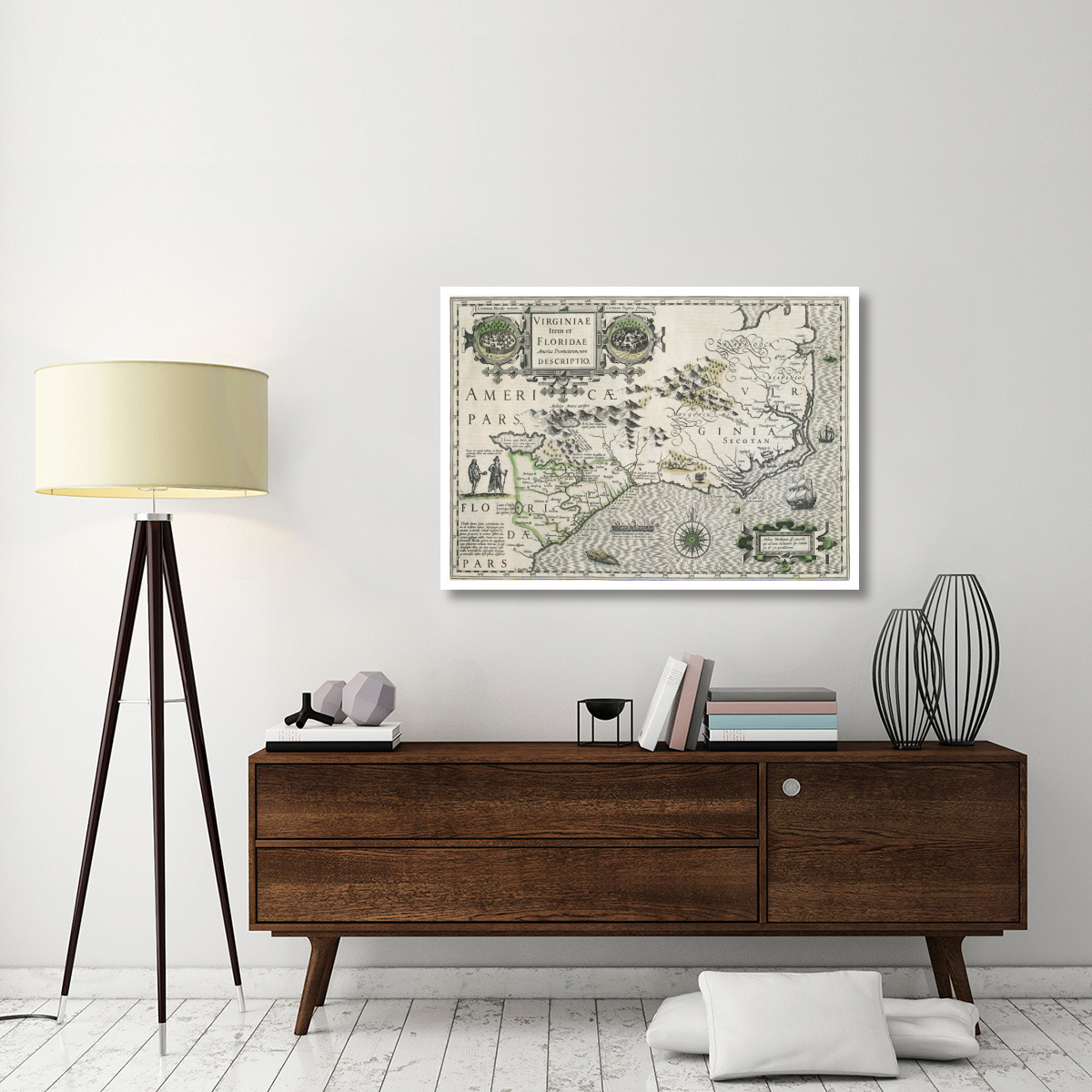 Virginia item et Floridae, 1613 -Paper Art-46&quotx33.24"