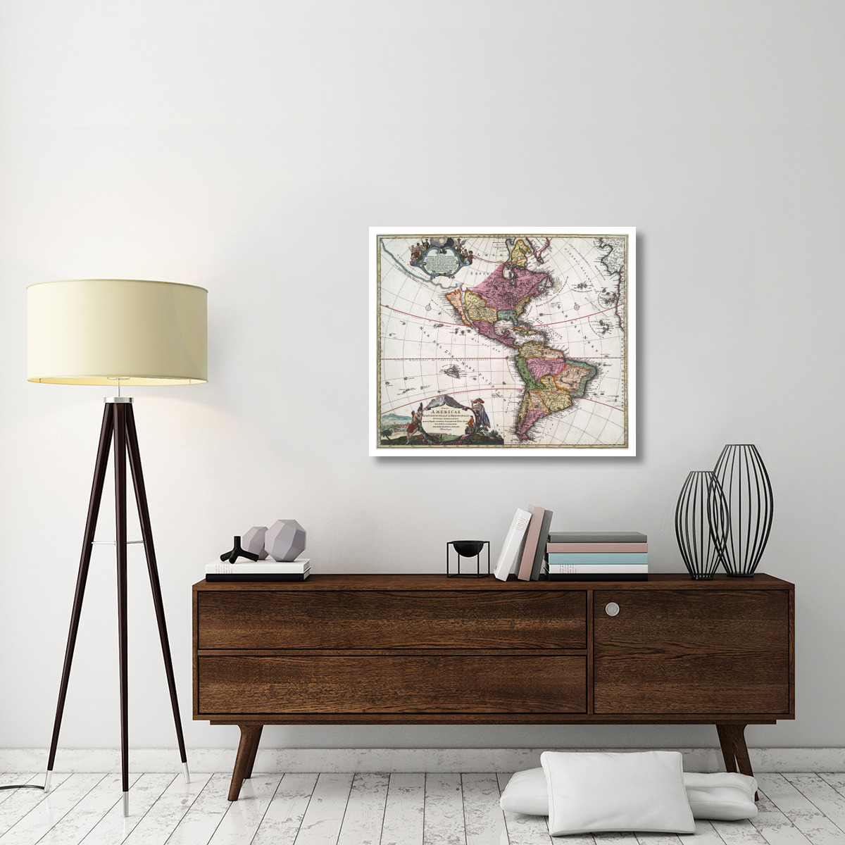 The Americas, 1720 -Paper Art-38&quotx32.6"