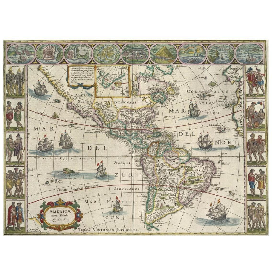 Map of the Western Hemisphere -Paper Art-26&quotx20"