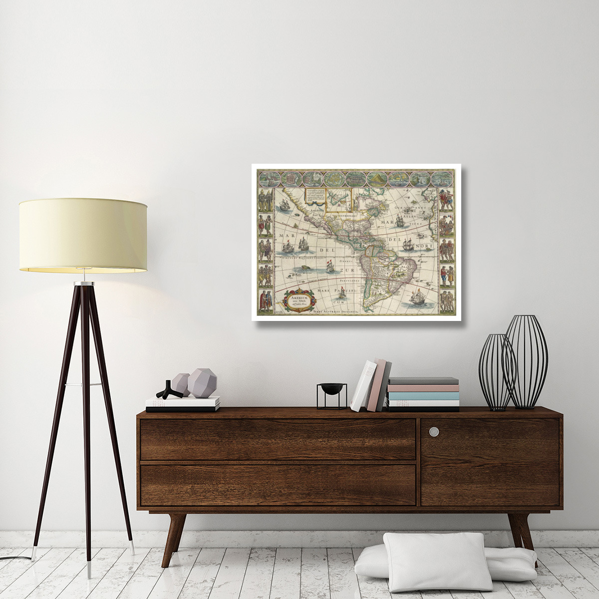 Map of the Western Hemisphere -Paper Art-42&quotx32"