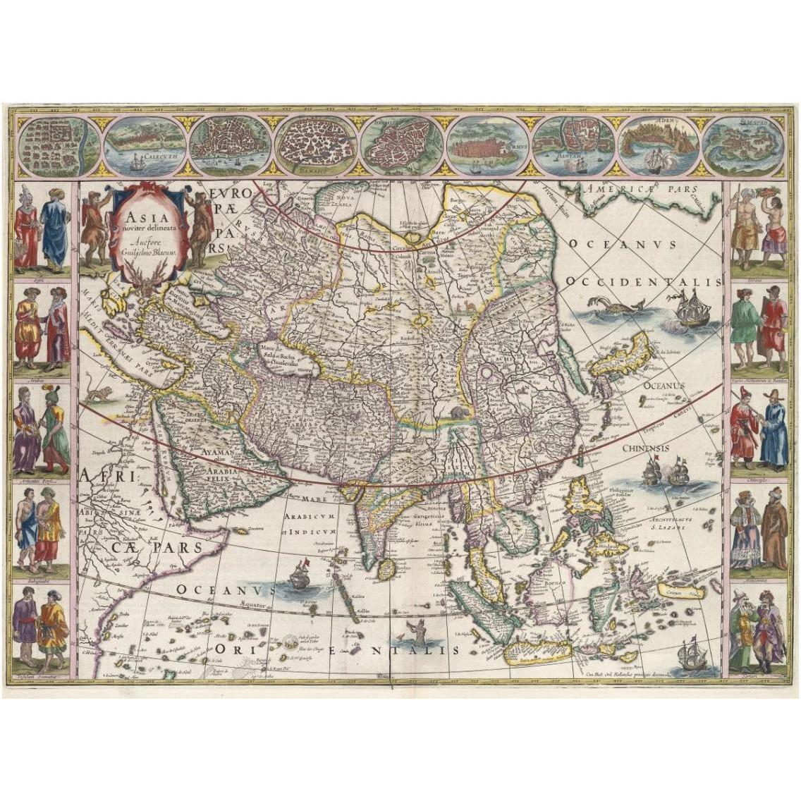 Map of Asia -Paper Art-18&quotx14"