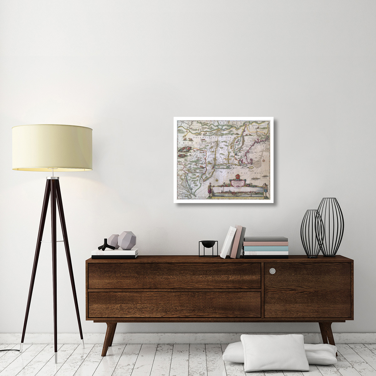New England and New York with inset depicting lower Manhattan, 1655 -Paper Art-32&quotx27.5"