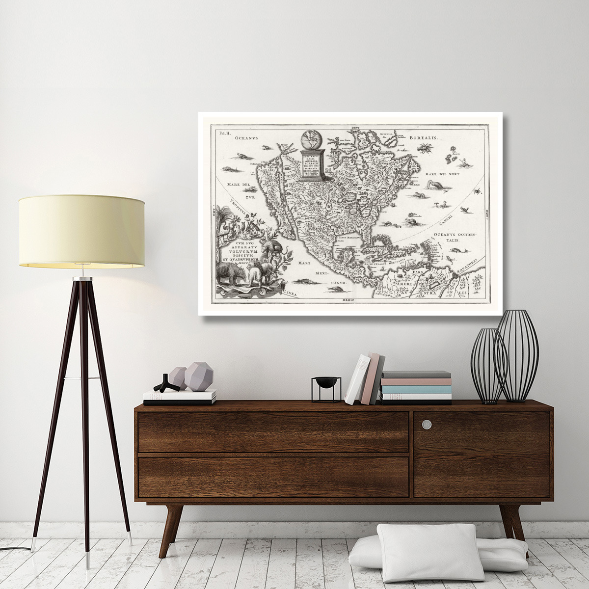 Atlas Novus - Beasts of the New World, 1700 -Paper Art-62&quotx42"