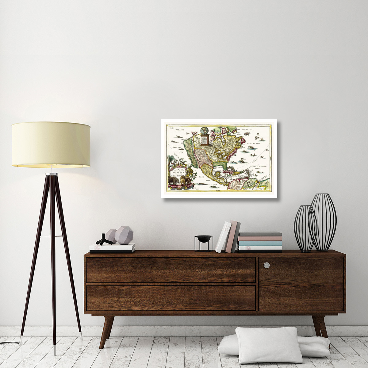 Atlas Novus - Beasts of the New World - Tinted Version, 1700 -Paper Art-38&quotx26"