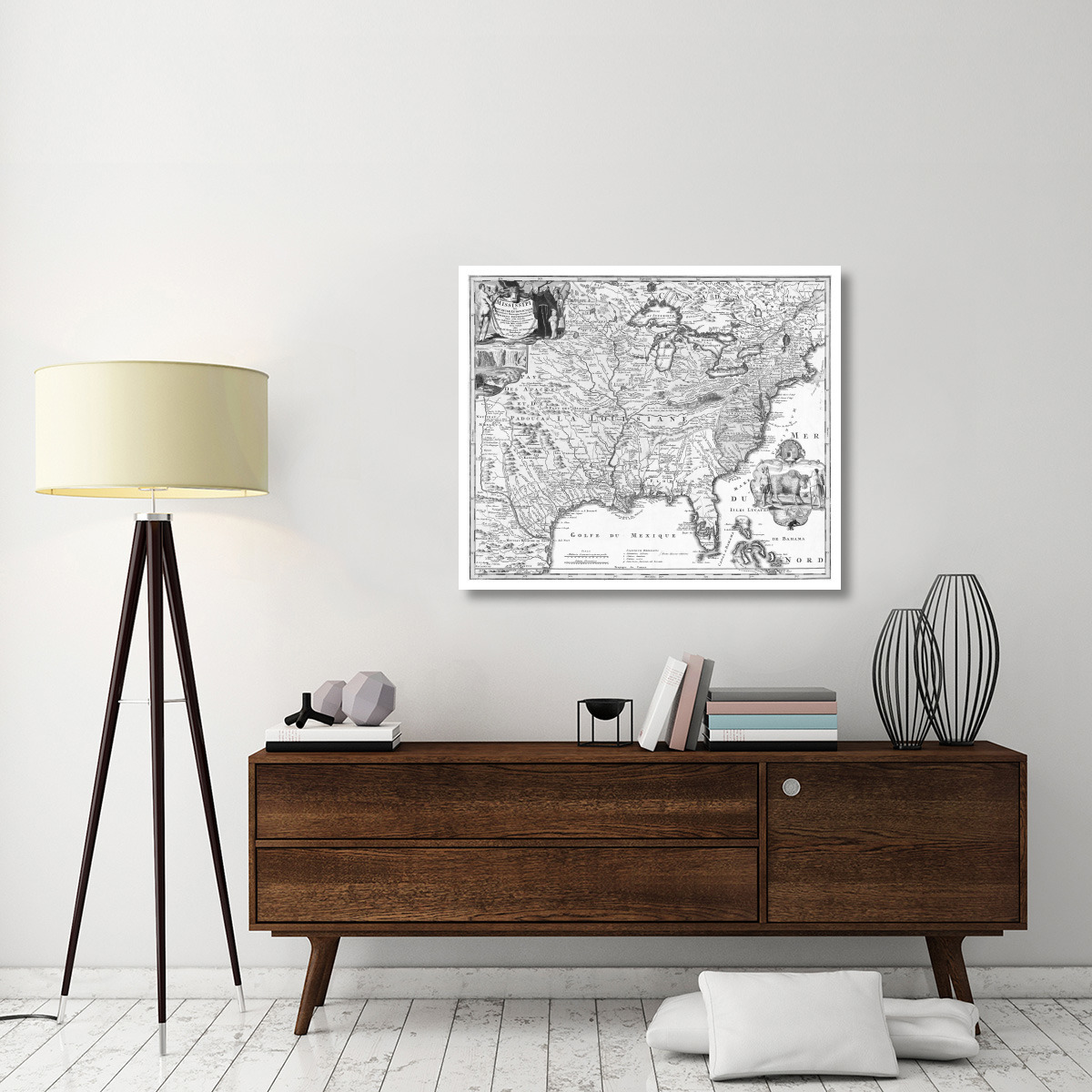 The American Buffalo Map, 1718 -Paper Art-42&quotx35.6"