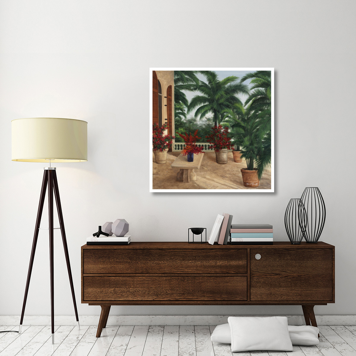 Tuscany Patio -Paper Art-42&quotx42"