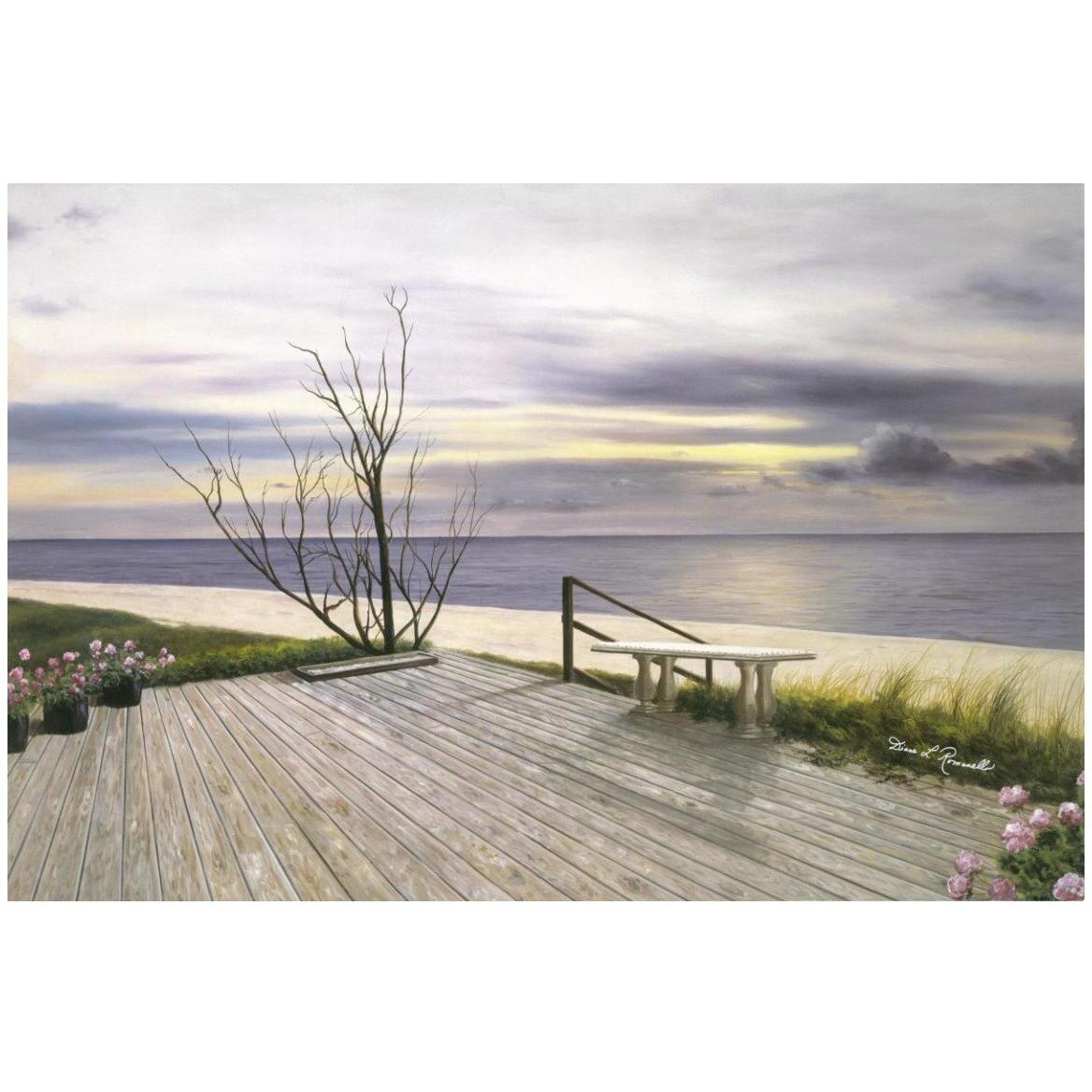 Sunset & Flowers -Paper Art-50&quotx34"