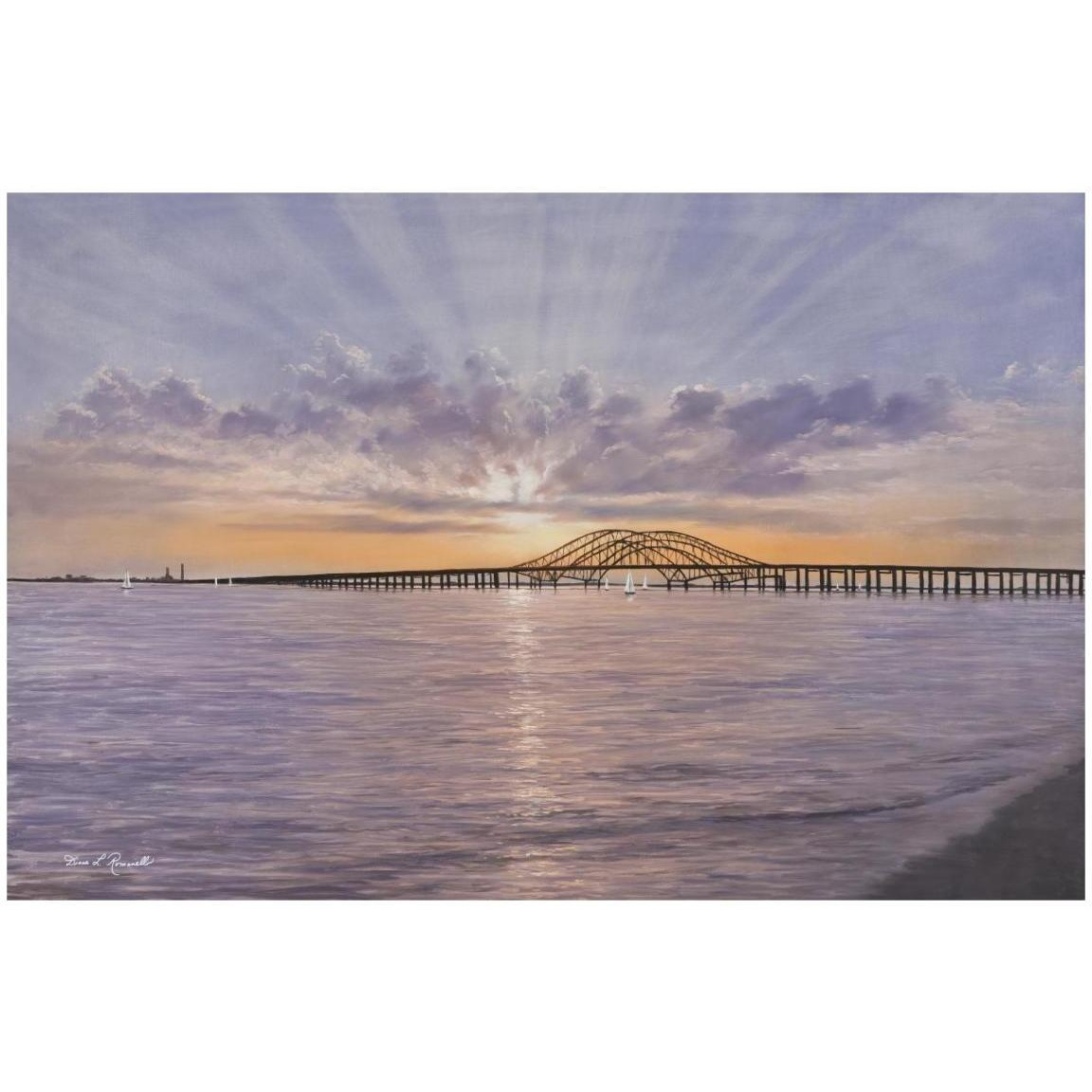 Sun Rays Over Captree -Paper Art-20&quotx14"