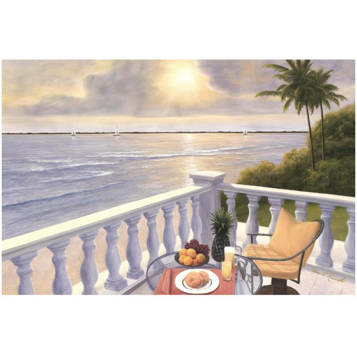 Breakfast on the Veranda -Paper Art-32&quotx22"