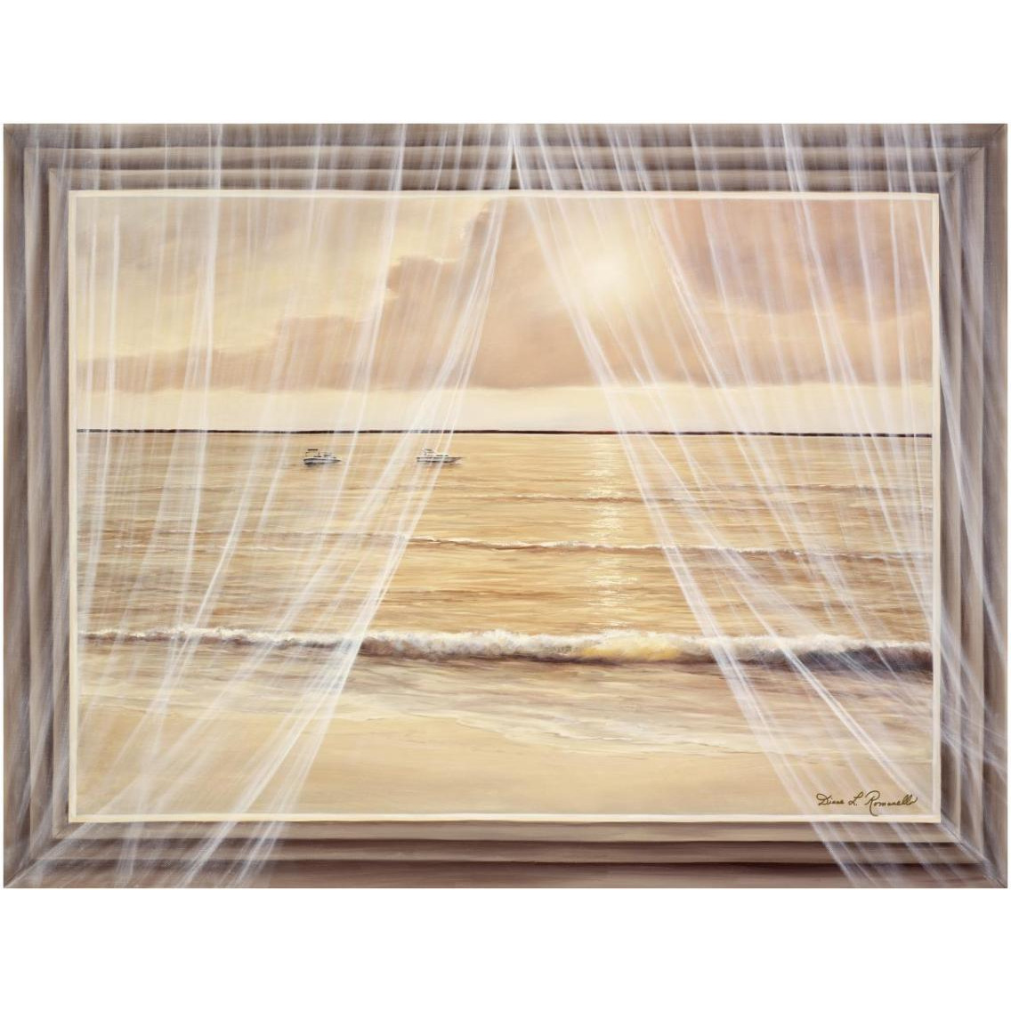 Boating at Sunset -Paper Art-34&quotx26"