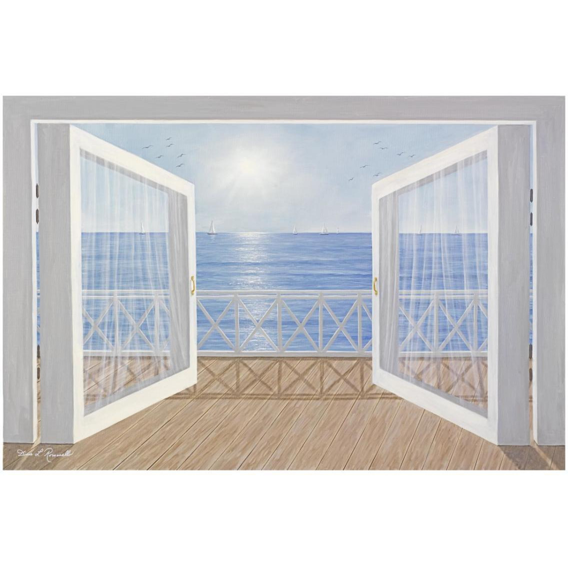 Blue on Blue -Paper Art-32&quotx22"