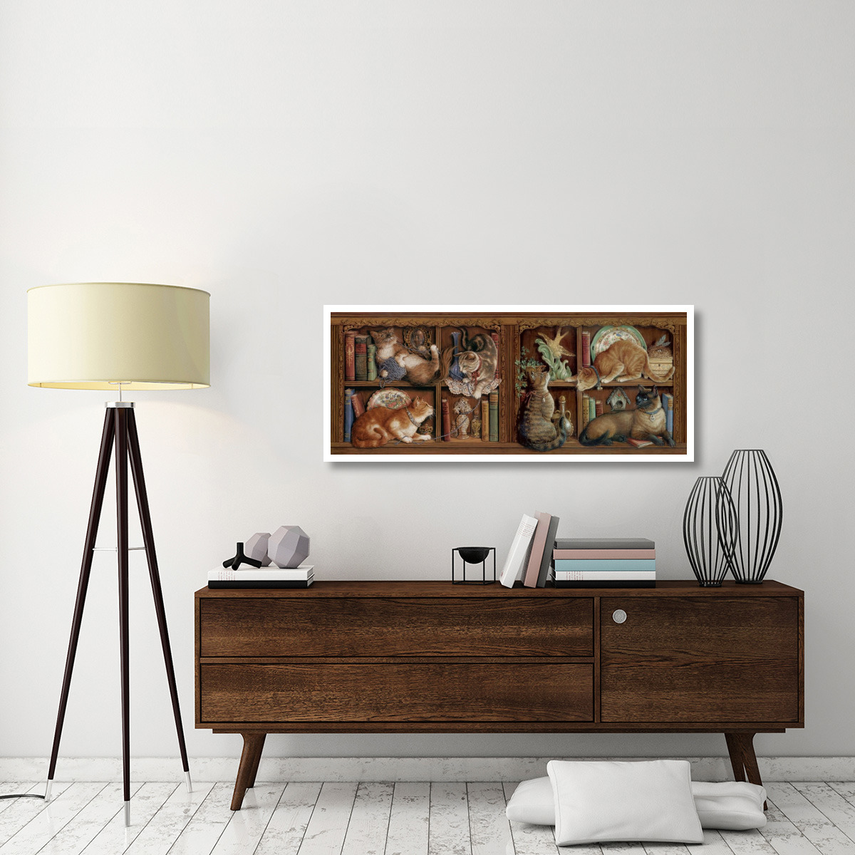Capricious Cats -Paper Art-52&quotx22"