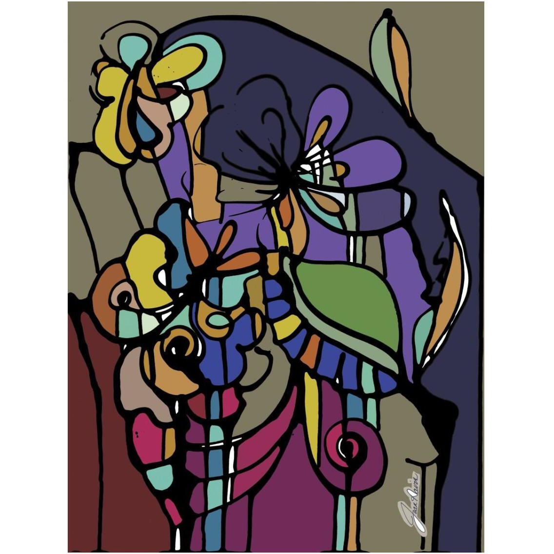 Stained Glass Bouquet -Paper Art-14&quotx18"