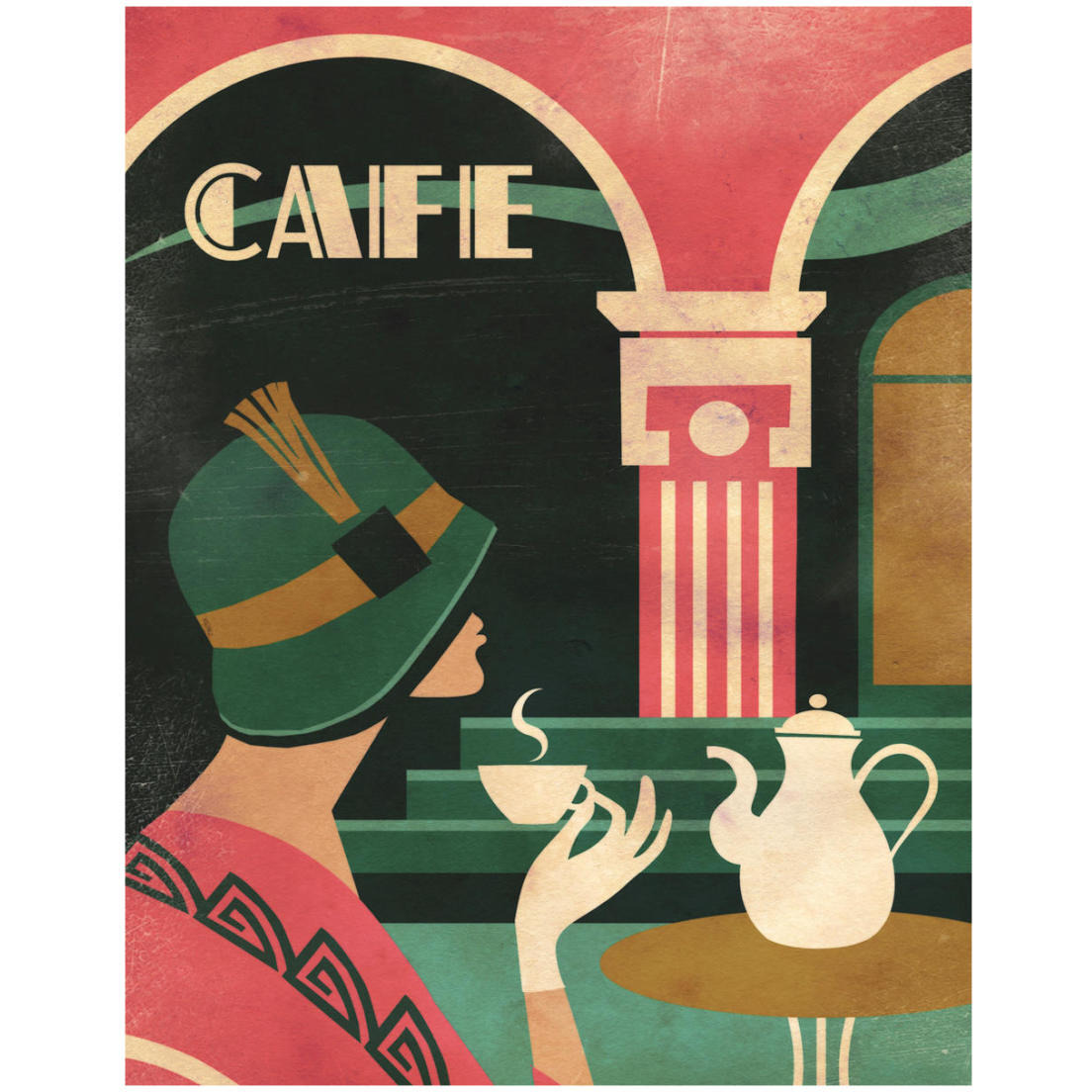 Art Deco Cafe -Paper Art-18&quotx22"