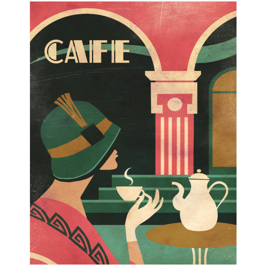 Art Deco Cafe -Paper Art-22&quotx26"