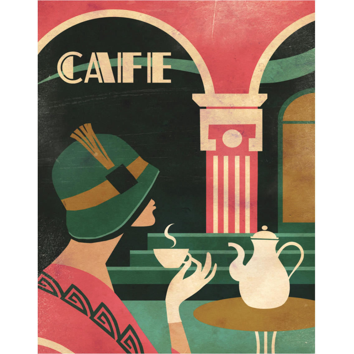 Art Deco Cafe -Paper Art-30&quotx37"