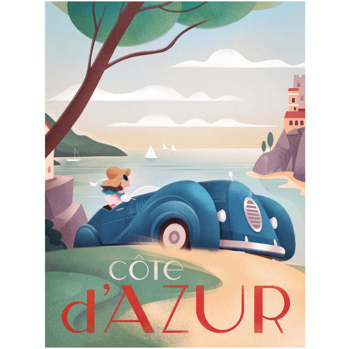 Cote d'Azur -Paper Art-32&quotx42"