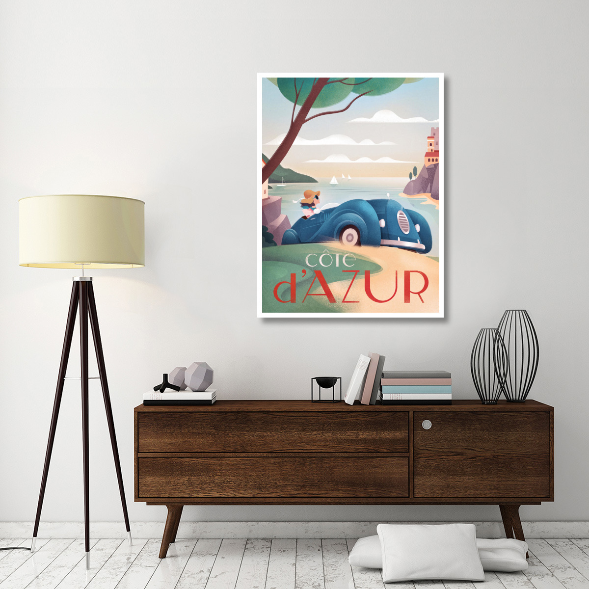 Cote d'Azur -Paper Art-38&quotx50"