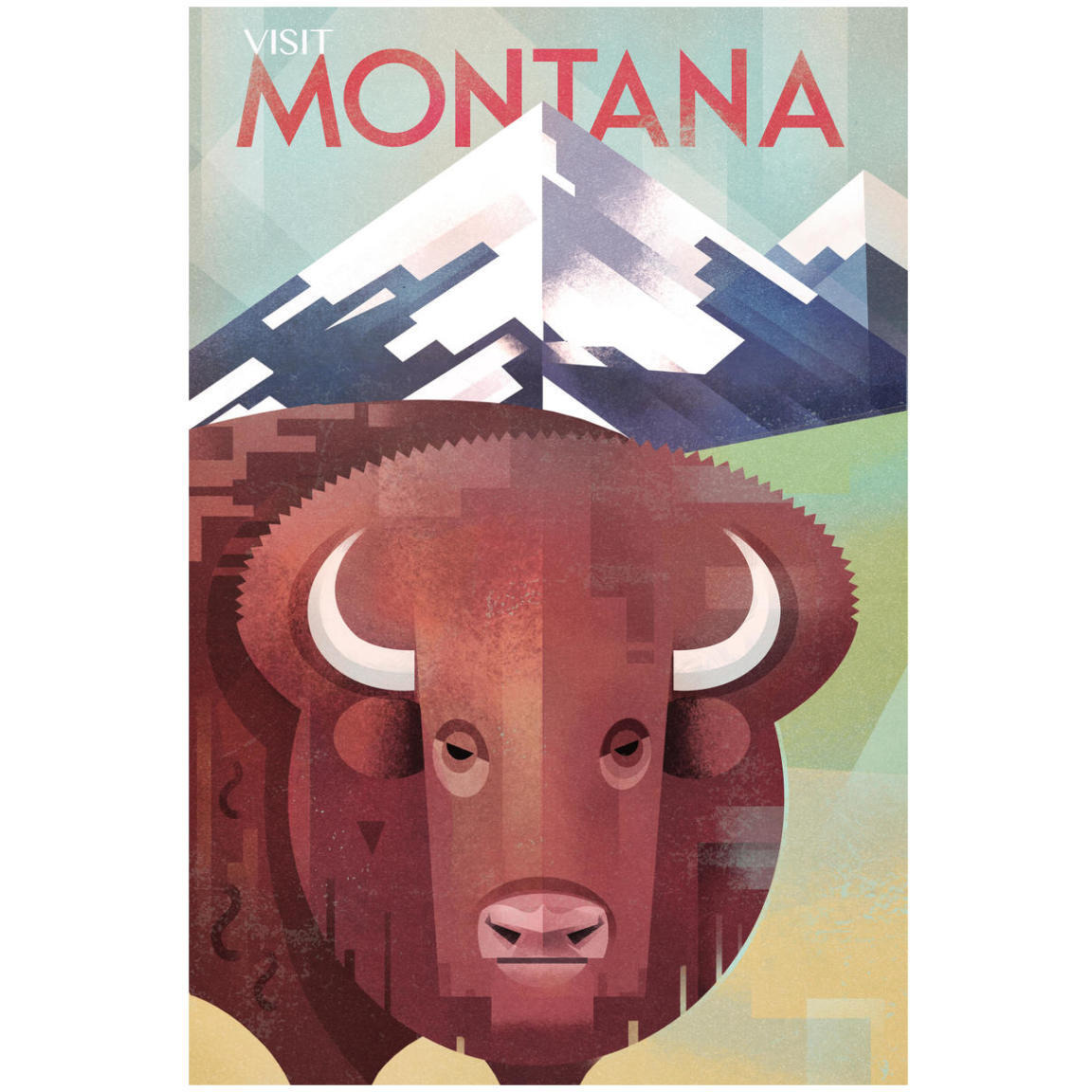 Visit Montana -Paper Art-14&quotx20"