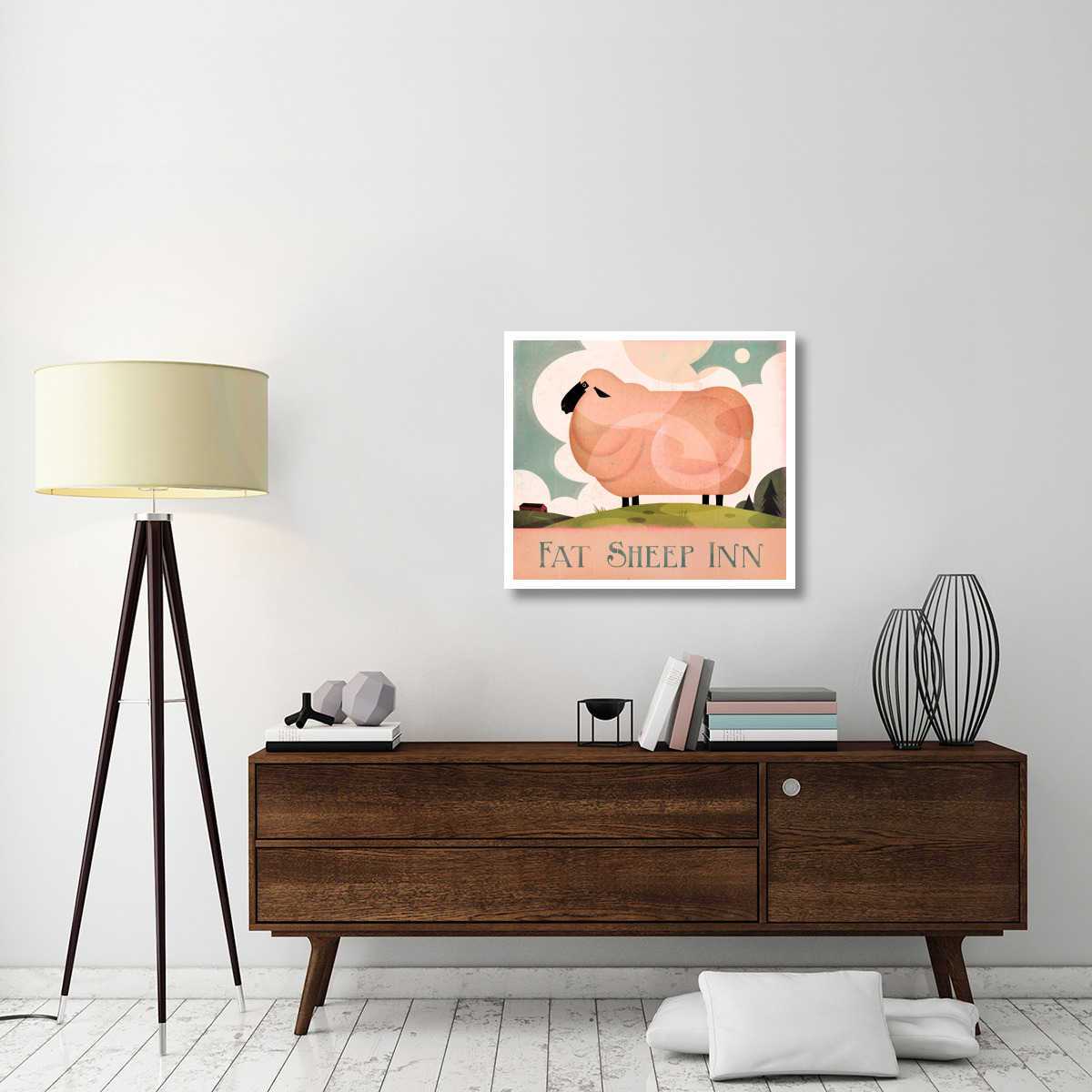 Fat Sheep Inn -Paper Art-32&quotx28.4"