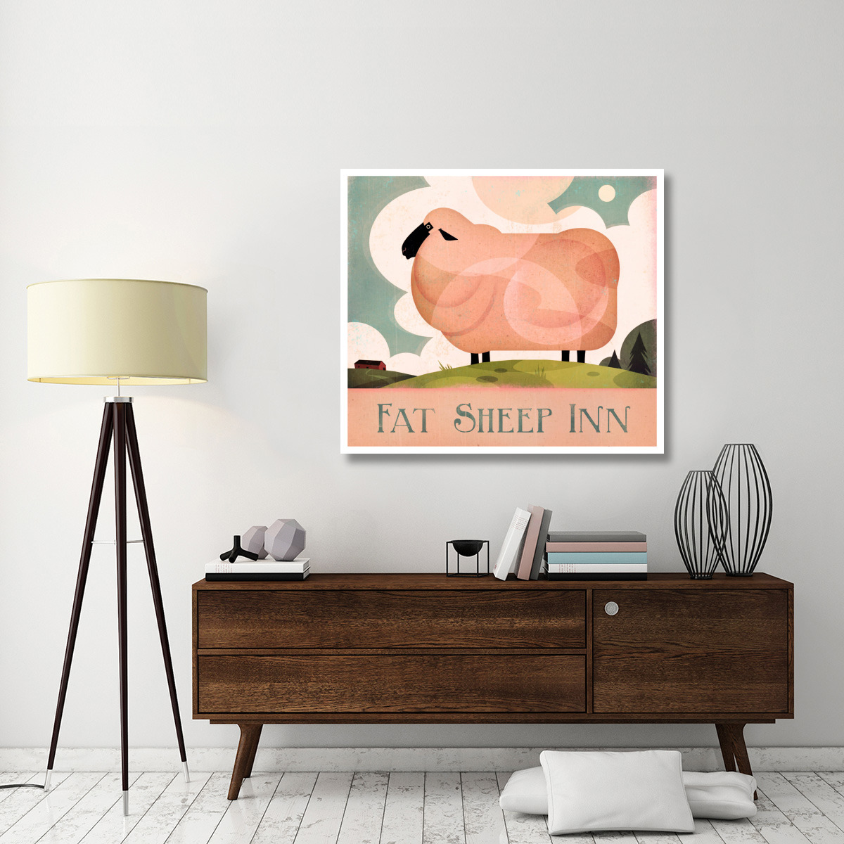 Fat Sheep Inn -Paper Art-46&quotx40.72"