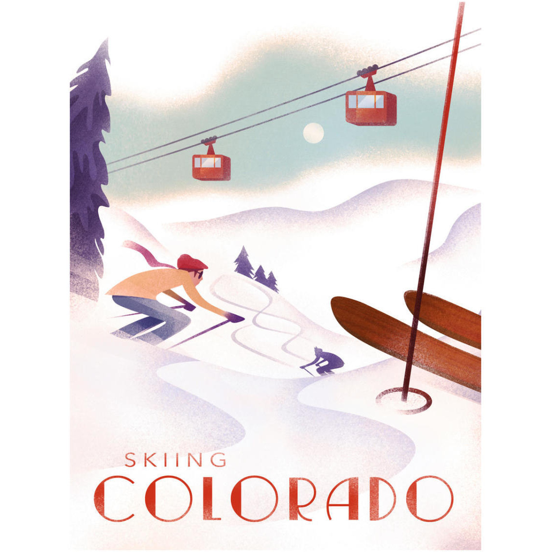 Skiing Colorado -Paper Art-26&quotx34"