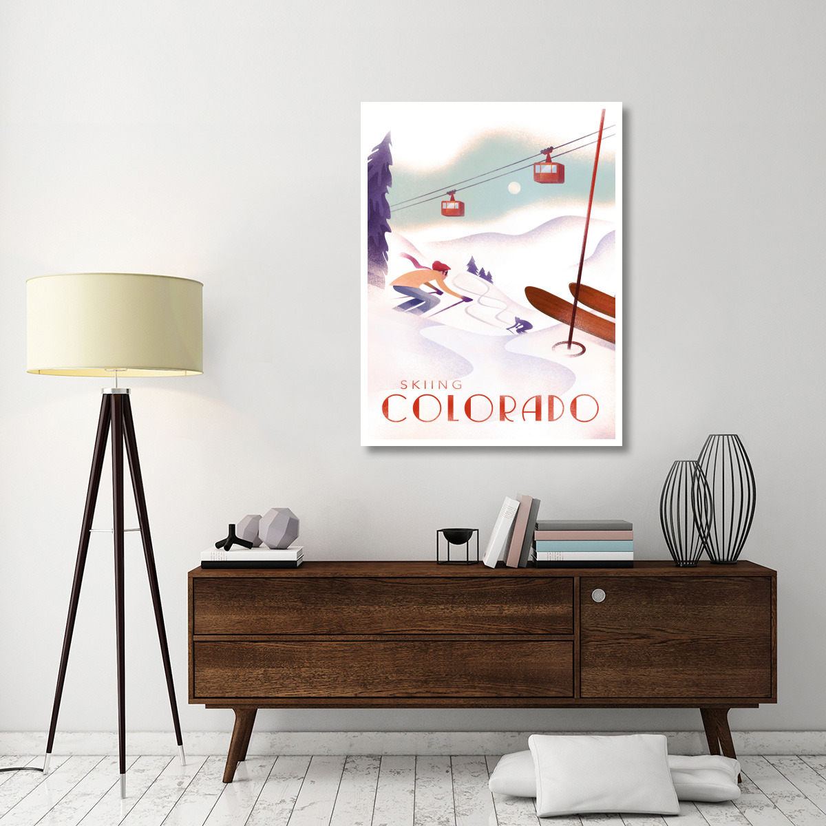 Skiing Colorado -Paper Art-38&quotx50"