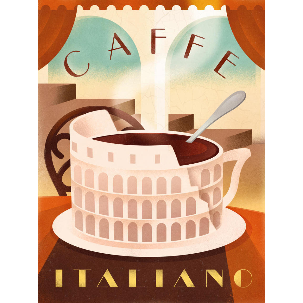 Caffe Italiano 2 -Paper Art-38&quotx50"