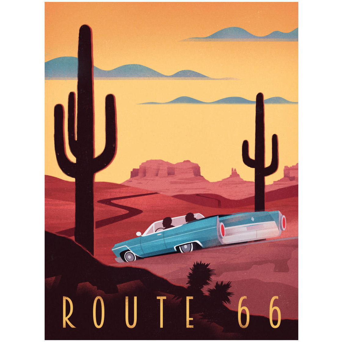 Route 66 -Paper Art-20&quotx26"