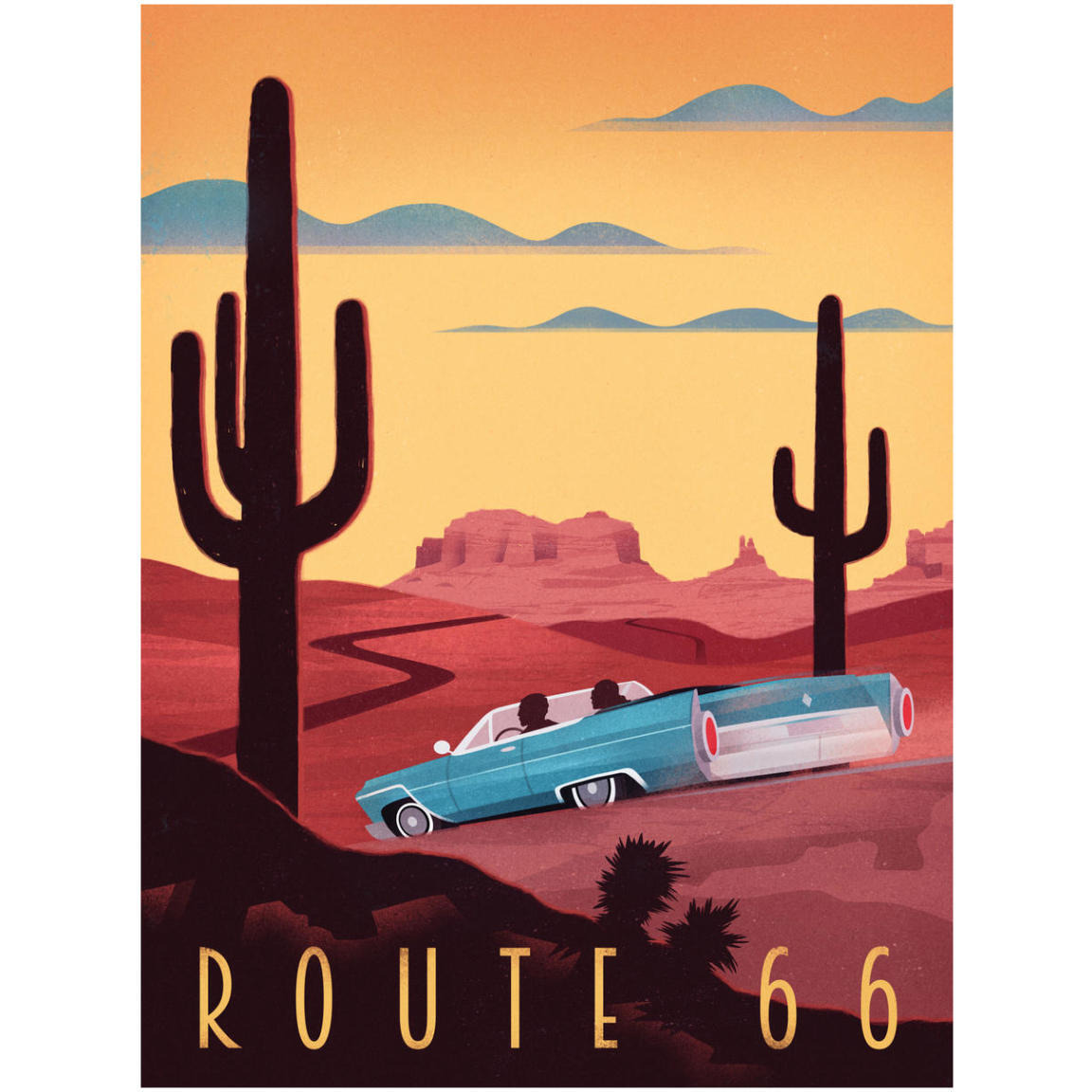 Route 66 -Paper Art-32&quotx42"