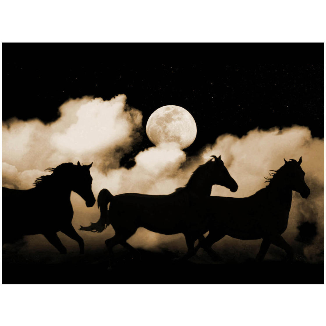 Pegasus Moon Sepia -Paper Art-26&quotx20"