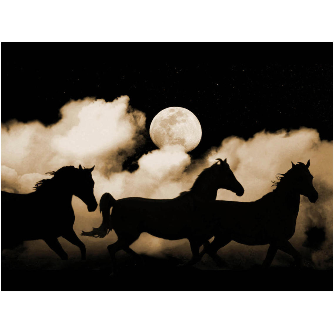 Pegasus Moon Sepia -Paper Art-34&quotx26"