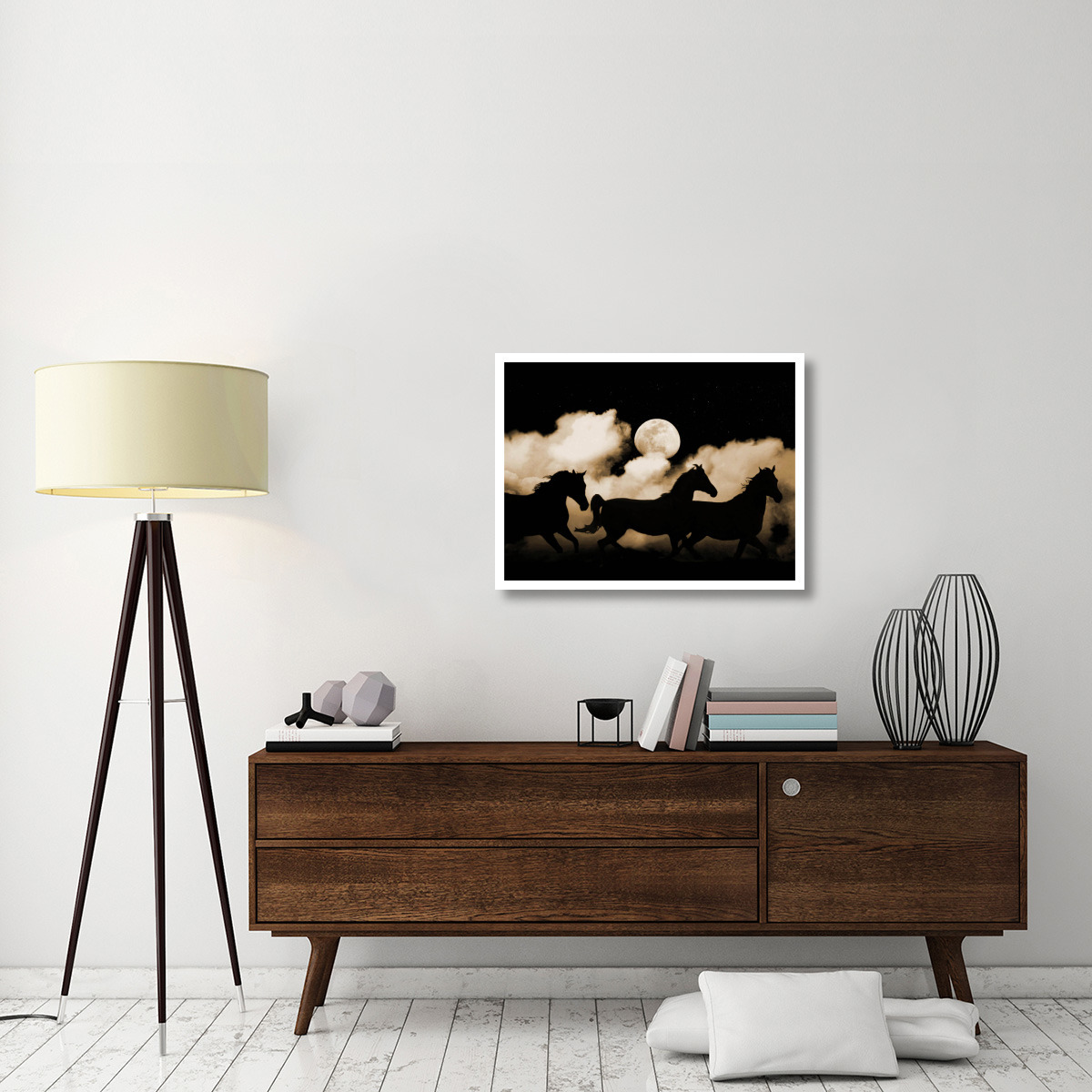 Pegasus Moon Sepia -Paper Art-34&quotx26"