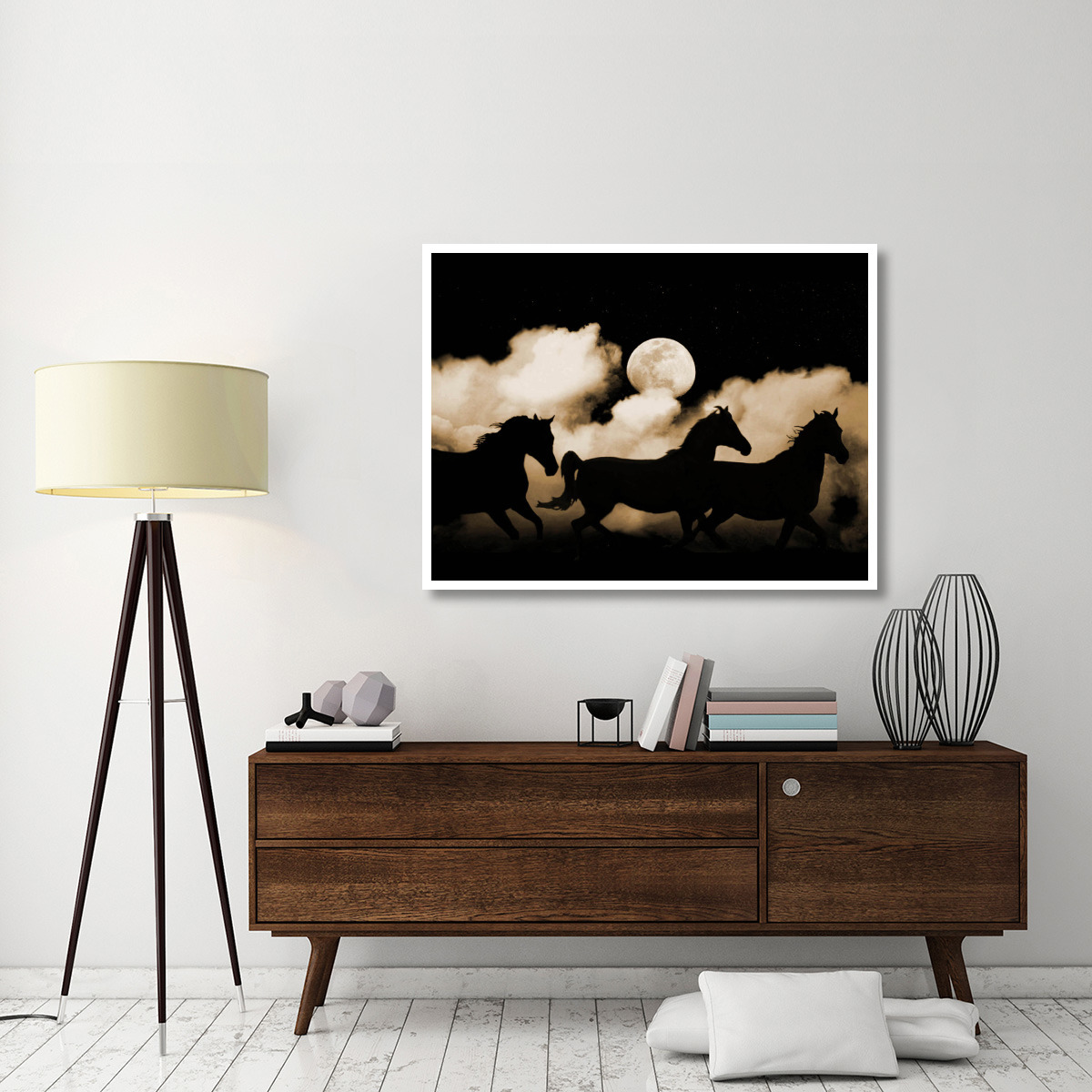 Pegasus Moon Sepia -Paper Art-50&quotx38"