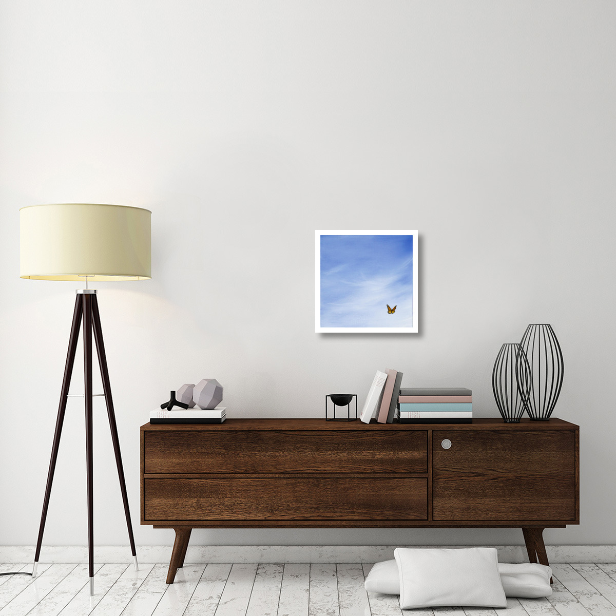 Big Sky Square Butterfly -Paper Art-20&quotx20"