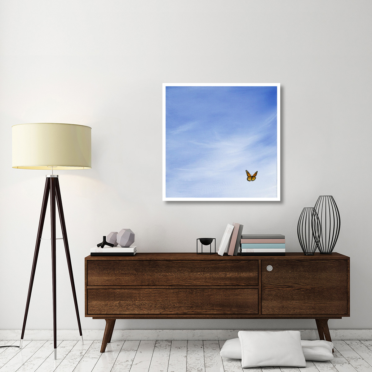 Big Sky Square Butterfly -Paper Art-38&quotx38"