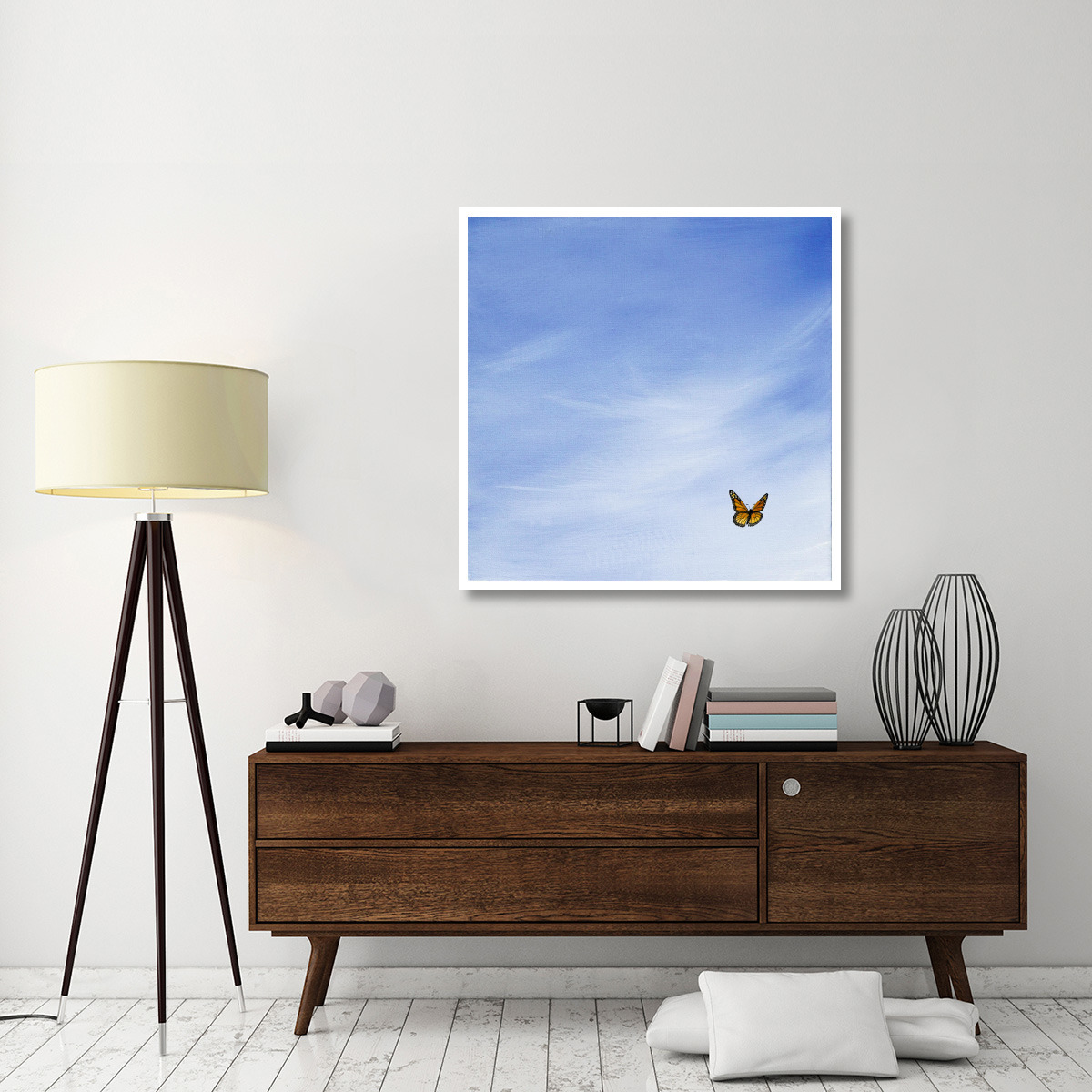 Big Sky Square Butterfly -Paper Art-42&quotx42"