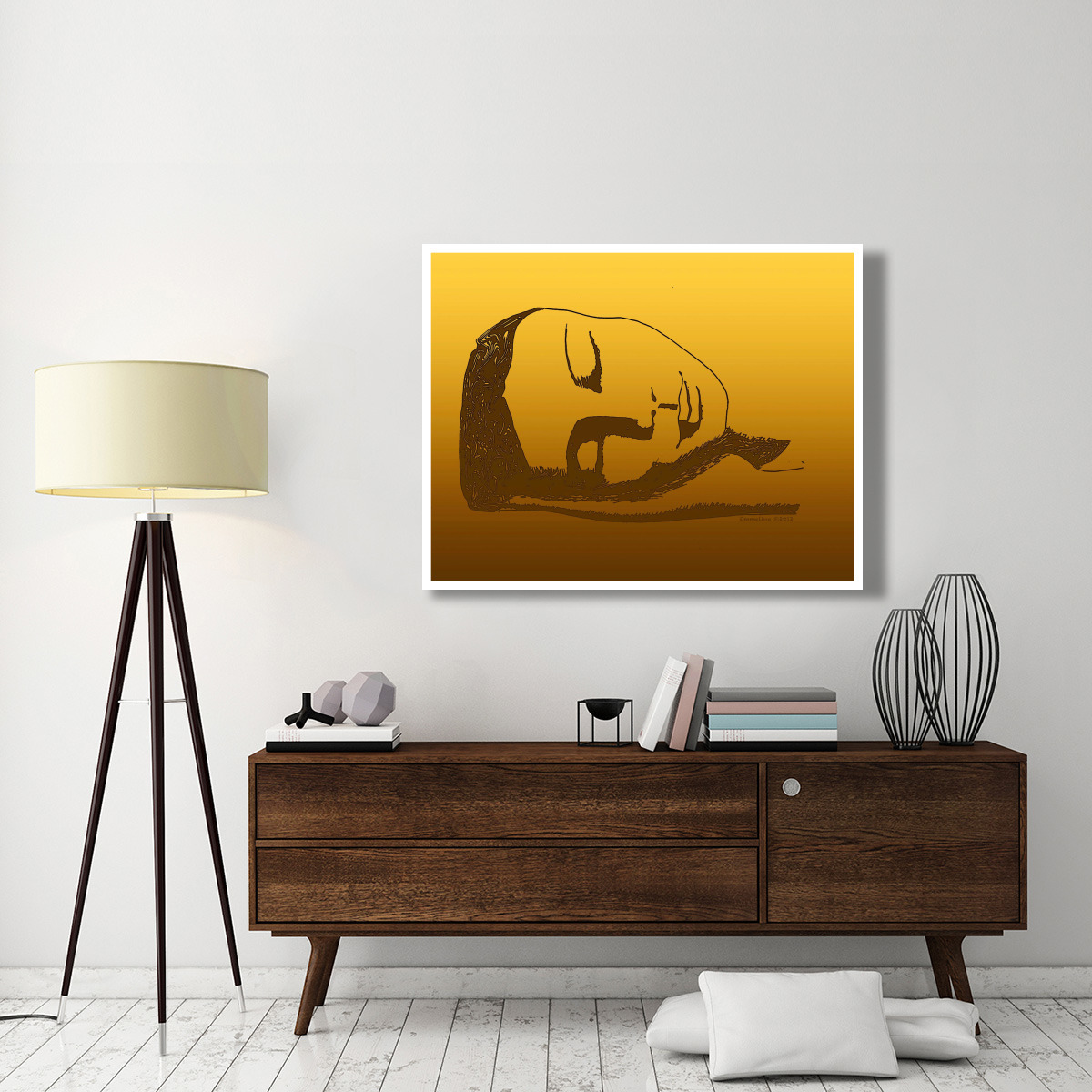 Blissful Face -Paper Art-50&quotx38"